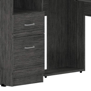 Homeroots 41" Gray L Shape Computer Desk With Two Drawers   403823