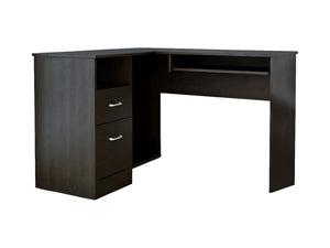 Homeroots 41" Black L Shape Computer Desk With Two Drawers   403824