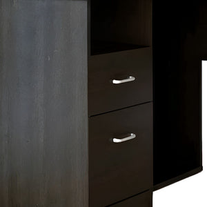 Homeroots 41" Black L Shape Computer Desk With Two Drawers   403824