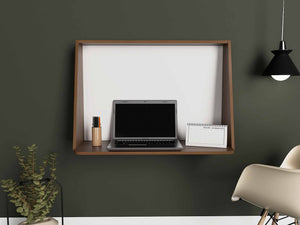 Homeroots 41" Brown Wall Mounted Floating Desk   403825