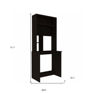 Homeroots 30" Black Computer Desk With Hutch   403828
