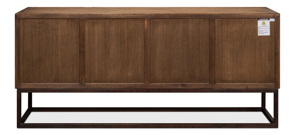 Sarreid Aztec Sideboard On Stand - Chic Whitewash Finish With 2 Removable Shelves For Stylish Storage White  40383