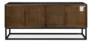 Sarreid Aztec Sideboard On Stand - Chic Whitewash Finish With 2 Removable Shelves For Stylish Storage White  40383