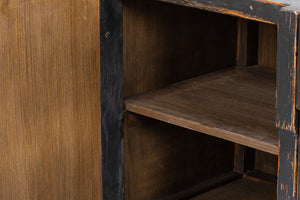 Sarreid Aztec Sideboard Black - Stylish Antique Finish With 2 Removable Shelves For Versatile Storage Solutions Black  40383-5