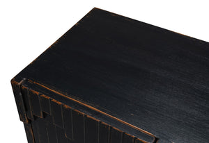Sarreid Aztec Sideboard Black - Stylish Antique Finish With 2 Removable Shelves For Versatile Storage Solutions Black  40383-5