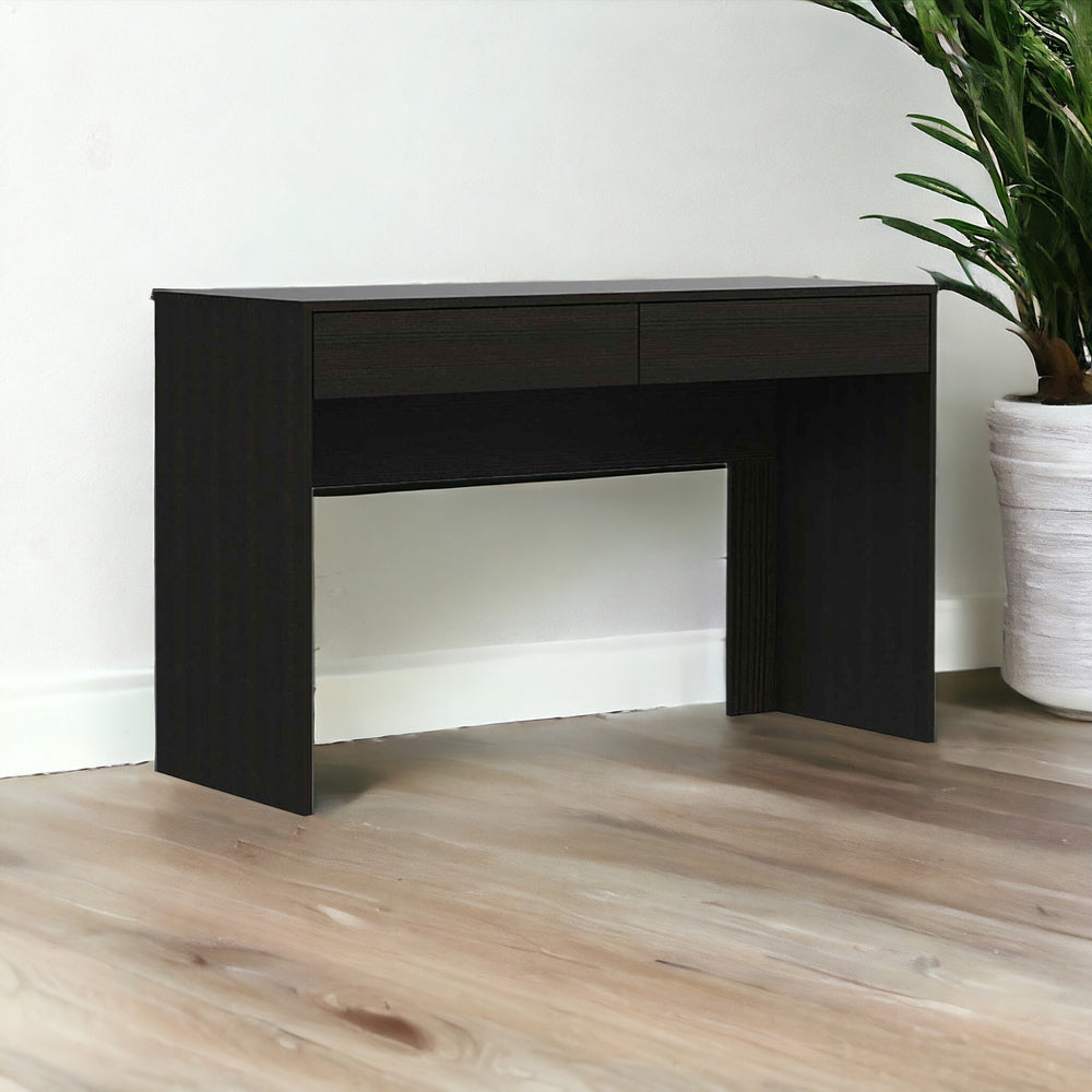 Homeroots 47" Black Computer Desk With Two Drawers   403833