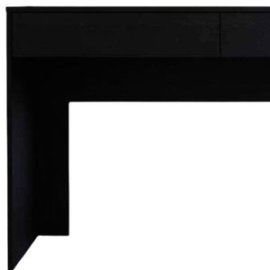 Homeroots 47" Black Computer Desk With Two Drawers   403833