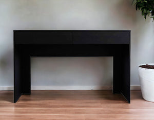 Homeroots 47" Black Computer Desk With Two Drawers   403833