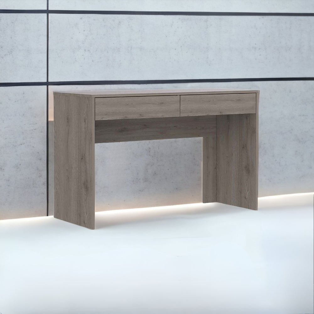 HomeRoots 47" Light Gray Computer Desk – Modern Minimalist Design with Two Drawers for Stylish Home Offices 403834