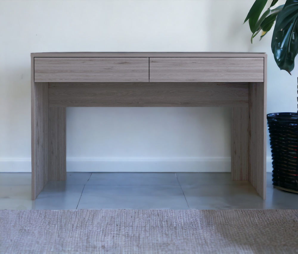 Homeroots 47" Light Gray Computer Desk With Two Drawers   403834