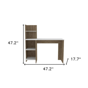 Homeroots 47" White And Brown Computer Desk   403837