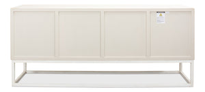 Sarreid Aztec Sideboard On Stand - Chic Whitewash Finish With 2 Removable Shelves For Stylish Storage White  40383