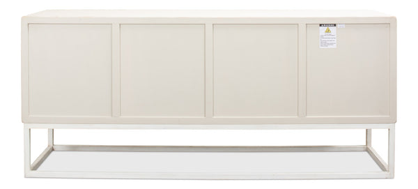 Sarreid Aztec Sideboard On Stand - Chic Whitewash Finish With 2 Removable Shelves For Stylish Storage White  40383