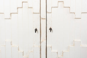 Sarreid Aztec Sideboard On Stand - Chic Whitewash Finish With 2 Removable Shelves For Stylish Storage White  40383
