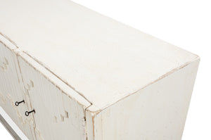 Sarreid Aztec Sideboard On Stand - Chic Whitewash Finish With 2 Removable Shelves For Stylish Storage White  40383