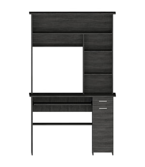 Homeroots 43" Gray Computer Desk With Hutch   403841
