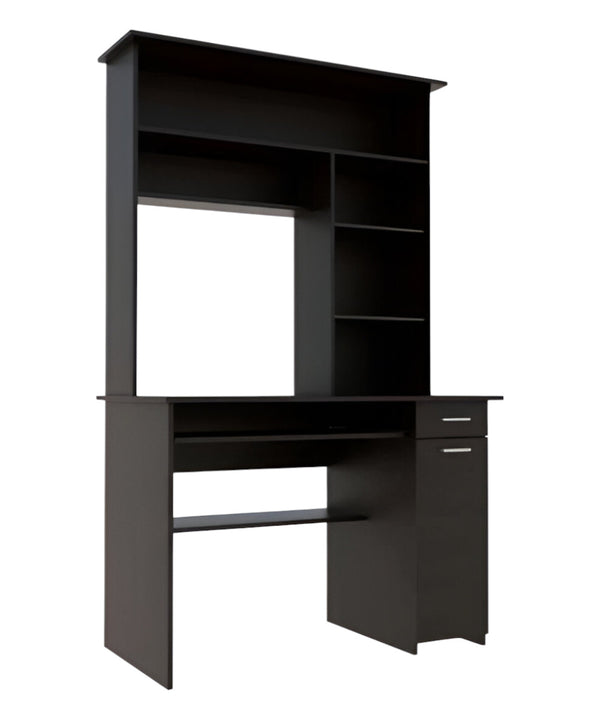 Homeroots 43" Black Computer Desk With Hutch   403842