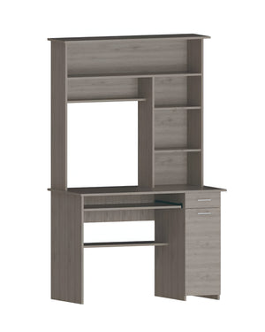 Homeroots 43" Light Gray Computer Desk With Hutch   403843