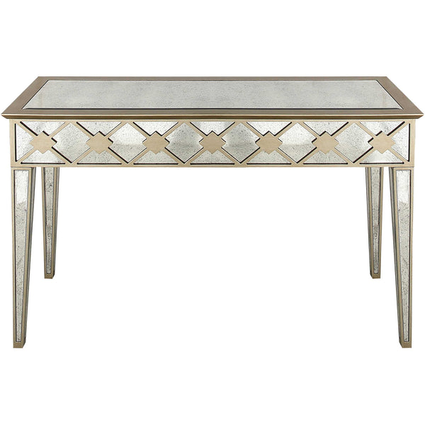 Homeroots 51" Gold And Silver Mirrored Glass Console Table   403848