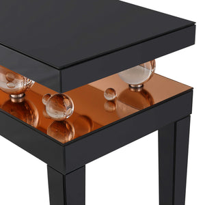 Homeroots 51" Black Mirrored Console Table   403849