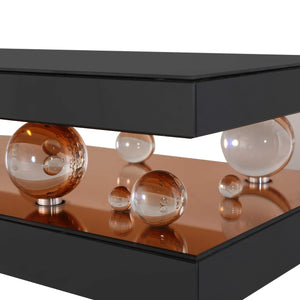 Homeroots 51" Black Mirrored Console Table   403849