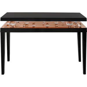 Homeroots 51" Black Mirrored Console Table   403849