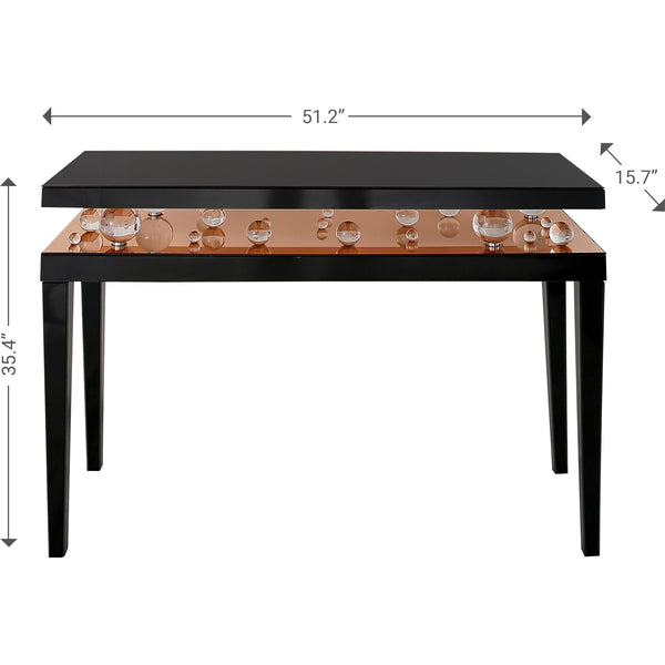 Homeroots 51" Black Mirrored Console Table   403849