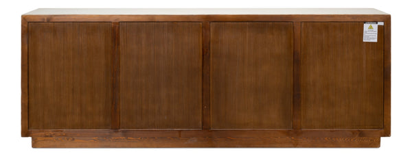 Sarreid Modern Sideboard With Removable Shelves - Stylish Reclaimed Pine Design With Antique Natural Finish White  40384