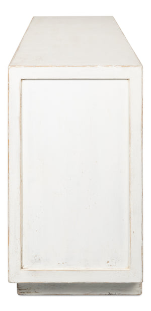 Sarreid Modern Sideboard With Removable Shelves - Stylish Reclaimed Pine Design With Antique Natural Finish White  40384