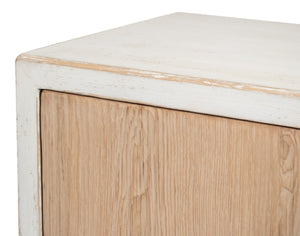 Sarreid Modern Sideboard With Removable Shelves - Stylish Reclaimed Pine Design With Antique Natural Finish White  40384