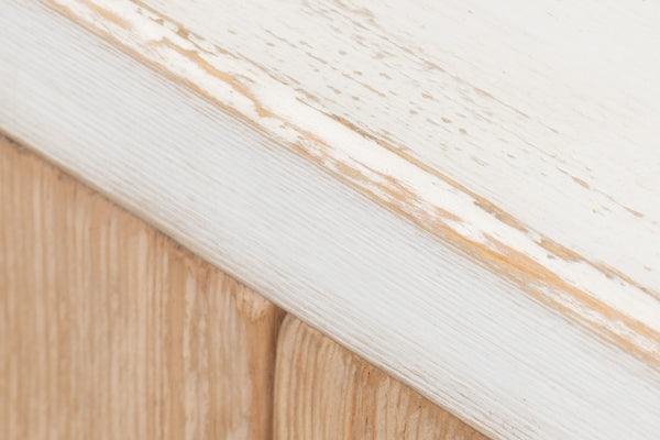 Sarreid Modern Sideboard With Removable Shelves - Stylish Reclaimed Pine Design With Antique Natural Finish White  40384
