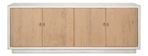 Sarreid Modern Sideboard With Removable Shelves - Stylish Reclaimed Pine Design With Antique Natural Finish White  40384