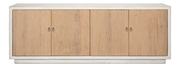 Sarreid Modern Sideboard With Removable Shelves - Stylish Reclaimed Pine Design With Antique Natural Finish White  40384