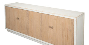 Sarreid Modern Sideboard With Removable Shelves - Stylish Reclaimed Pine Design With Antique Natural Finish White  40384