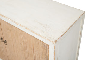 Sarreid Modern Sideboard With Removable Shelves - Stylish Reclaimed Pine Design With Antique Natural Finish White  40384