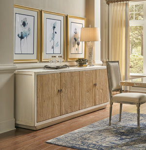 Sarreid Modern Sideboard With Removable Shelves - Stylish Reclaimed Pine Design With Antique Natural Finish White  40384