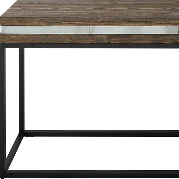 Homeroots 47" Brown And Black Frame Console Table   403850