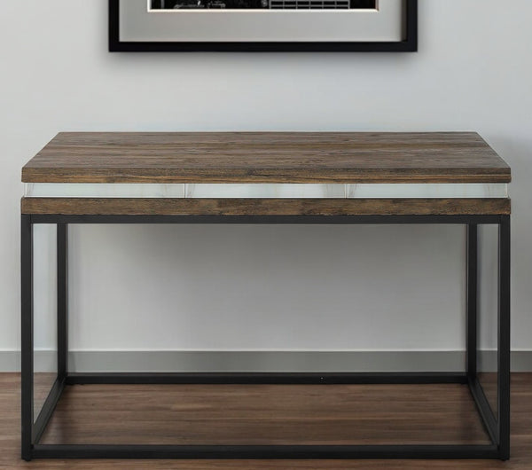Homeroots 47" Brown And Black Frame Console Table   403850