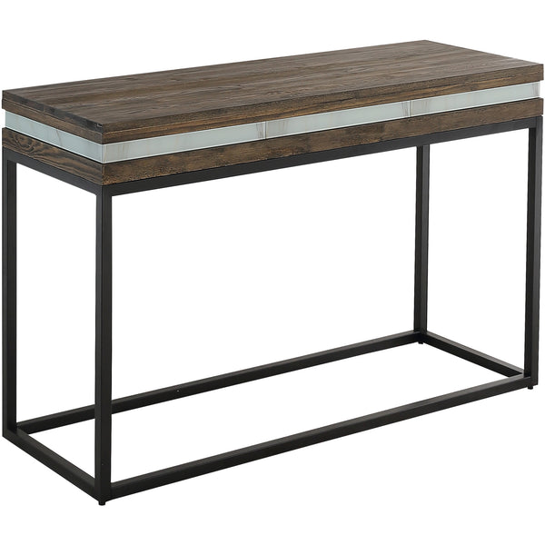 Homeroots 47" Brown And Black Frame Console Table   403850