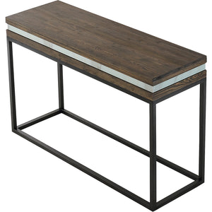 Homeroots 47" Brown And Black Frame Console Table   403850
