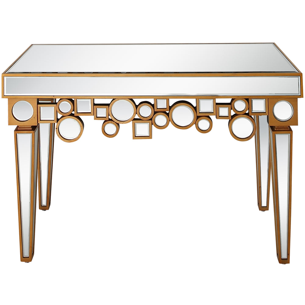 Homeroots 47" Silver And Gold And Silver Mirrored Glass Console Table   403852
