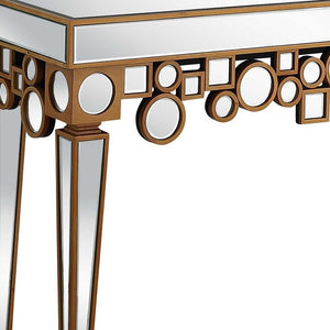 Homeroots 47" Silver And Gold And Silver Mirrored Glass Console Table   403852