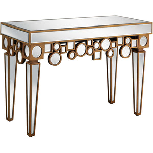 Homeroots 47" Silver And Gold And Silver Mirrored Glass Console Table   403852