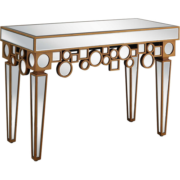 Homeroots 47" Silver And Gold And Silver Mirrored Glass Console Table   403852