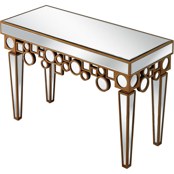 Homeroots 47" Silver And Gold And Silver Mirrored Glass Console Table   403852