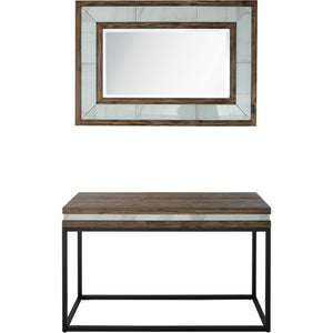Homeroots Set Of Two 47" Brown And Black Frame Console Table   403857