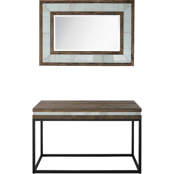 Homeroots Set Of Two 47" Brown And Black Frame Console Table   403857