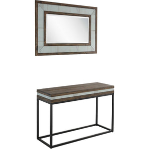 Homeroots Set Of Two 47" Brown And Black Frame Console Table   403857