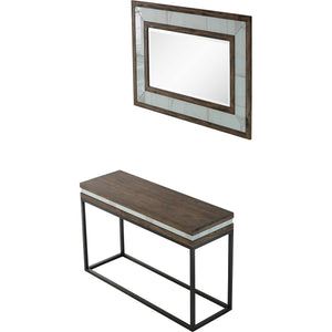 Homeroots Set Of Two 47" Brown And Black Frame Console Table   403857