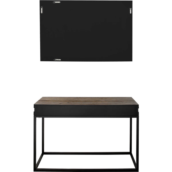 Homeroots Set Of Two 47" Brown And Black Frame Console Table   403857